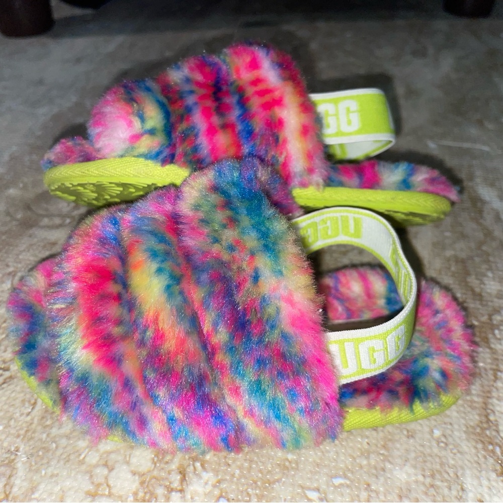 UGG Colorful Fluffy Slippers